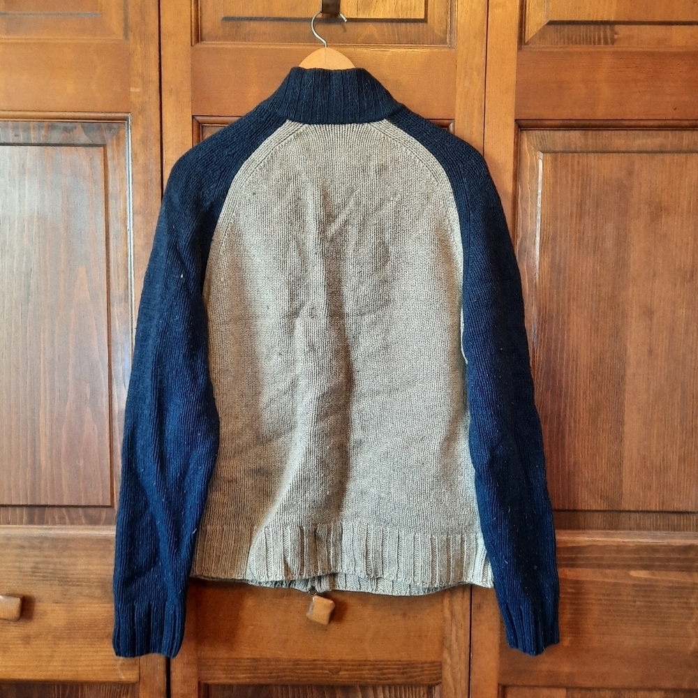 Vintage Y2K Abercrombie & Fitch Lambswool Blend Zip Up Knit Cardigan Sweater XL - Picture 10 of 10